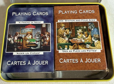 Hoyle Dogs Playing Poker Card Set w/ Tin Case, Two Sealed Decks picture
