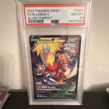 Pokémon 2022 Silver Tempest Blaziken V TG14 Full Art PSA 10 English picture