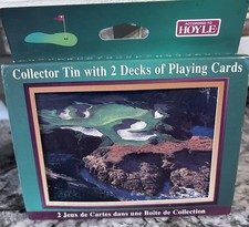 1998 Hoyle Collector Tin & 2 Decks Of Playing Cards Golf Courses New In Package picture