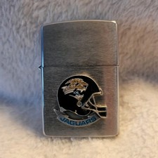 MINT Jacksonville Jaguars NFL 3D Helmet Logo Brushed Chrome Lighter w/ Tin Case picture