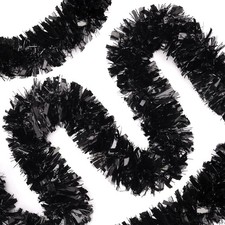 KINGLAKE Halloween Black Tinsel Garland 33 FT 33 FT, picture