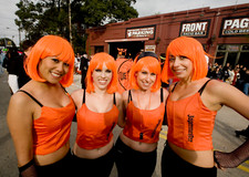 Jagermeister Promo Girl Orange Wig NWT Vintage picture