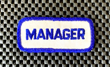 MANAGER EMBROIDERED SEW ON PATCH UNIFORM NAME TITLE 3 1/4