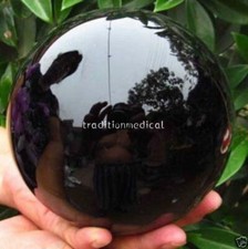 150MM Natural Black Obsidian Sphere Large Crystal Ball Healing Stone AAA picture