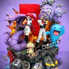 EGG Studio Team Rocket Jessie James Meowth Across Galaxy Oversized Statue Gift picture