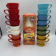 Vintage Solo Cozy Cup Holders Handles #68 & 68A Retro Refill Solo Cups Lot Of 16 picture