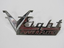 VTG RARE 1953-54 Dodge V Eight Powerflite Trunk Emblem Badge V8 Care Metal Mopar picture