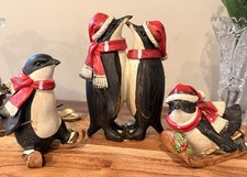 Vtg High Quality Resin Penguin Figurines Lot of 3 Collectibles picture