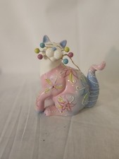 New 2004 Amy Lacombe WhimsiClay Fancy Felines Ceramic Cat picture