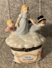 PHB Disney Peter Pan Off to Neverland Hinged Trinket Box Wendy Darling Wth Charm picture