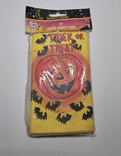 NOS Vintage Halloween Paper Trick or Treat Bags Full Pack of 50 Halloween Horror picture