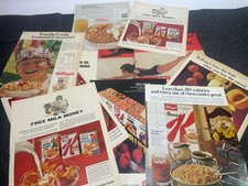 Cereal Vintage Magazine Ad Advertisement Print Lot of 9 10x13 1970's Kelloggs + picture