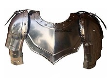 Medieval Spaulders and Gorget Armor Set – Viking Crusader Shoulder Protection picture