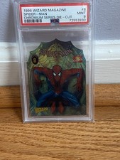 1996 Fleer Wizard Magazine Spiderman Chromium Die Cut PSA 9 #8 RARE LOW POP SP picture