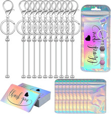 30/60/120 Pcs Beadable Keychain Bars Bulk Blank Creative Cute Keychains Bar for picture