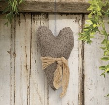 Primitive Stuffed Floral Heart Ornament NEW picture