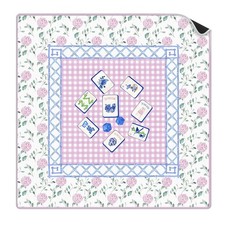 Pink Hydrangea Chinoiserie Mahjong Mat Gifts 31.5 x 31.5 in, Blue Pink Floral... picture