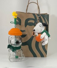 See Video - Limited Edition Starbucks Snoopy Glass Cold Cup & Bag Charm New 2026 picture