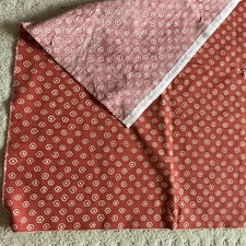 Vintage Kenmill Selvage Cotton Fabric Lot Red Geometric Screen Print 41x23.5 x2 picture
