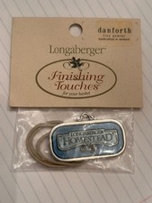 Longaberger Homestead Danforth Fine Pewter Tie On Blue Finishing Touches NEW picture