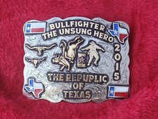 TROPHY RODEO CHAMPION BUCKLE☆BULLFIGHTER PROFESSIONAL☆2015☆REPUBLIC TX☆RARE☆615 picture