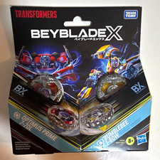Takara Tomy Transformers Beyblade X Spinning Tops Optimus Prime & Bumblebee picture