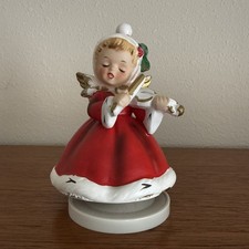 Silent Night Angel Music Box Napco 7259 Vintage Christmas picture