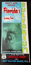 Vtg 1950s FORT WALTON BEACH FLORIDA Travel Brochure GULFARIUM AQUARIUM picture