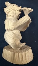 Vtg Russian Bogorodskoye Carved Wood Bear With Flower Toy Made In USSR picture