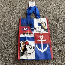 NWT 2026 Disney Cruise Line Red & Blue Mickey Minnie Small Reusable Shopping Bag picture