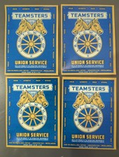 (4) Vtg 1968 International Brotherhood of Teamsters Union Service Decal Sticker picture