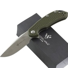 Steel Will OD Green Cutjack C22M Linerlock Pocket Knife Satin Drop Point Blade picture