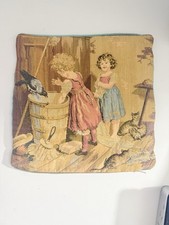 Antique  French Aubusson Style Tapestry 9” X 9” made in France picture