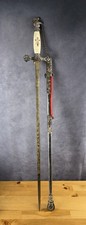Antique~ MC Lilley & Co Masonic Knights Templar Sword w/Ornate Scabbard picture