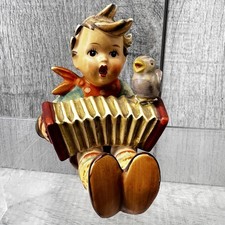 Vtg Hummel 110 LET'S SING ©1938 W.Germany Boy Accordion Bird picture
