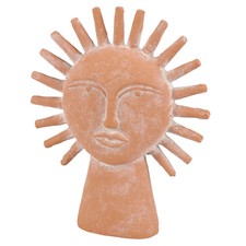 Primitives by Kathy Terracotta Look Sun Face Figurine Anthropomorphic Whimsical picture