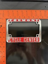 Vintage Fremont Cycle Center California Metal Motorcycle License Frame Rare picture
