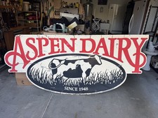 RARE Original Aspen Dairy Commercial Truck/ Signage Panel Colorado, Circa 1985 picture