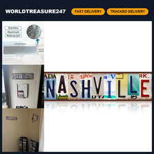 Vintage Nashville Wall Decor - Music City Metal Tin Street Signs for Home Decor picture