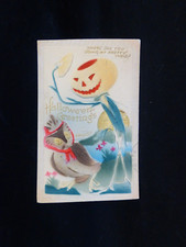 Halloween Postcards Handsome Gent hoping To Walk Miss Hen Home picture