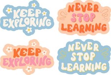 StickerTalk Inspirational Learning Stickers 4pc 3x2in Motivational picture