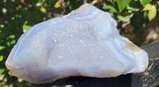 Blue Lace Agate with Banding Open Druzy UV Reactive Specimen, 372g or 13oz picture
