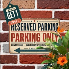 Reserved Parking Only Metal Sign Heavy Duty Private Street Tin Plaque picture