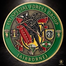 1st Special Forces Group Green Beret Challenge Coin ABN Ranger 2.5” 1st SFG(A) picture
