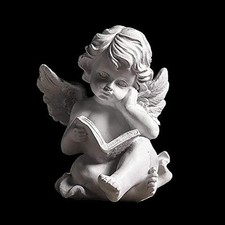 Reading Book Angel Statue with Cherub Wings - Guardian Angel Figurine for Home, picture