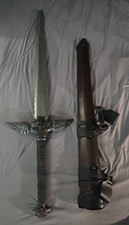 Ateliers Nemesis Custom Foam LARP Warhammer 40k POWER SWORD & leather scabbard picture