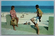 Elbow Beach Paget Bermuda Couple People Beach Scene Postcard picture