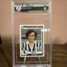 1986 Panini Footballers 87 Michel Platini Juventus #169 GRADE 8 NM MT Figure picture