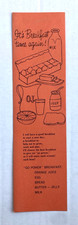 Vtg Midcentury Florida Citrus Promotional Bookmark Breakfast Foods Orange Juice picture