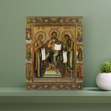 Deesis Icon Jesus Christ with the Mother of God and St. John the Baptist 12x15cm picture